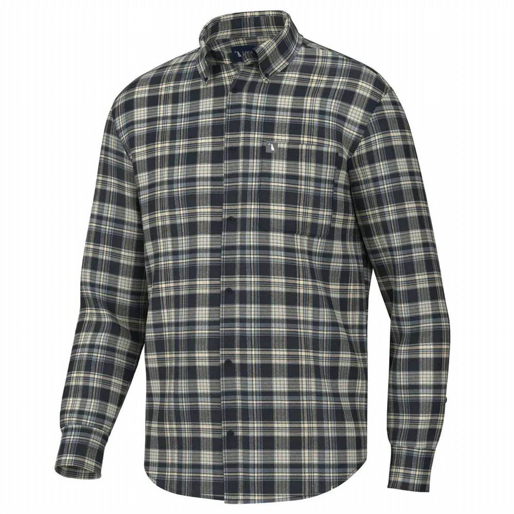 NEW LOCAL BOY OUTFITTERS men's ziegler stretch flannel shirt in navy blue tan